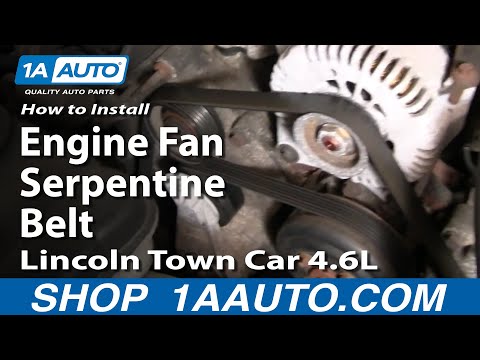 How to Install Repair Replace Engine Fan Serpentine Belt Lincoln Town Car 4.6L 00-02 1AAuto.com