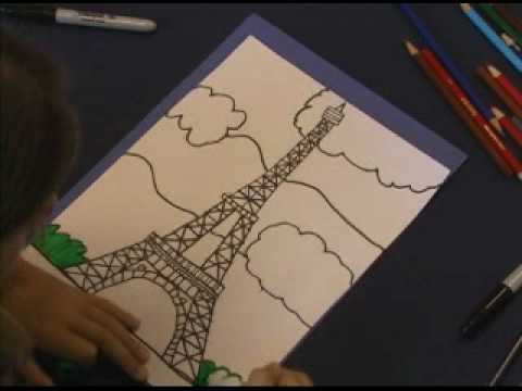 how to draw the eiffel tower
