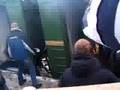 CSKA hools attack train with Spartak fans.