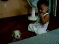 Zedrick with puppy toy