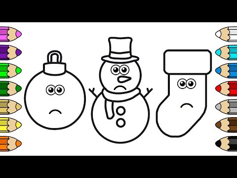 Coloring for Baby with Crying Christmas Tree Toy, Snowman & Stocking - Colouring Book