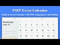 How To Create A Event Calendar In Php