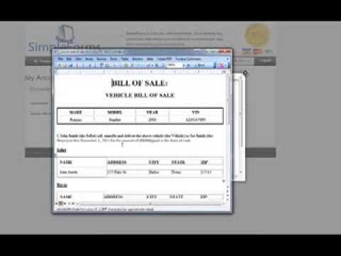 how to bill of sale vehicle