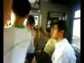 Old Indian Man Quarreling With Teenager On Bus