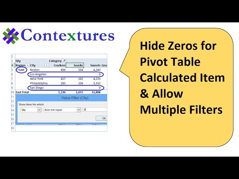 how to remove zero values in excel