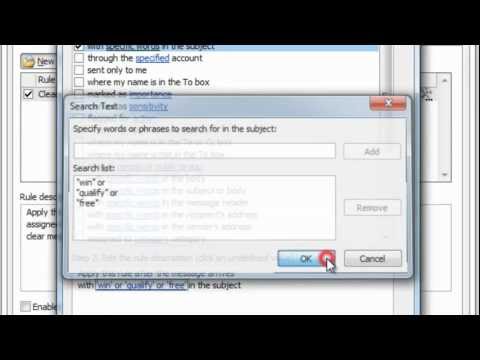 how to define rules in outlook 2010
