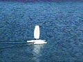 New symm boards mounted in beams with a new ribless dyna rig sail