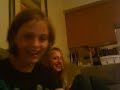 dad walks in the living room and scares becky and stacey