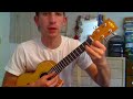 I'm Yours by Jason Mraz. I saw a few tutorials online and none of them sounded right, so I made my own. I hope this is helpful! Part 1: How to play chords and strum www.youtube.com Part 2: How to integrate the riffs with the strumming. Part 3: Detailed instruction on strumming www.youtube.com Please subscribe!