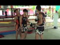 Tiger Muay Thai Techniques: Side step with lead hook followed by leg kick