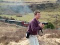 Photographing the Ffestiniog steam train...