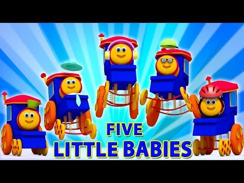 Bob den Zug | fünf kleine Babys springende Reime | Five Little Babies