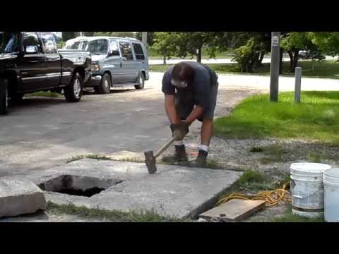 how to break concrete