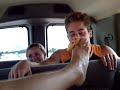 Eating Doughnut off of foot