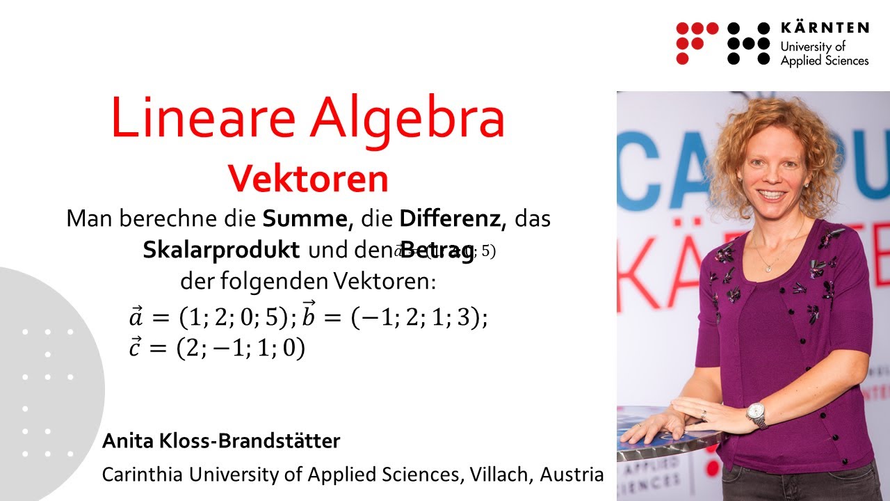 (b) Vektorräume Schauplätze der linearen Algebra Sciencebarbie