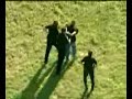 Police Fort Worth chasing suspect crashing into rocks