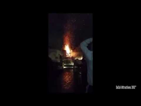 It's a Small World tree catches on Fire 2.28.15 - Disneyland