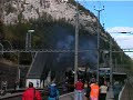 Dampflokomotive Doppeltraktion Abfahrt