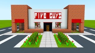 Minecraft Tutorial: How To Make A Five Guys Restaurant "2019 City Tutorial"
