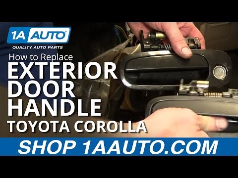 How To Install Replace Broken Exterior Front Door Handle Toyota Corolla 98-02 1AAuto.com
