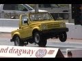 NITROUS Powered Rotary Suzuki Samurai drag race Wheelie, 12 second rotary Import Wars 9/15/12 NEW