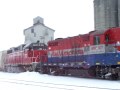 HESR 1471/3838 pulling hard on some frozen snowed in cars.