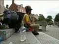 glastonbury buskers, saxophonist on the market cross part 1