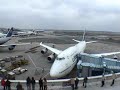 time lapse of airport with 747
