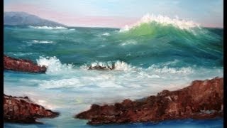 February 20, 2013 Oil Painting - "Big Wave Coming" Full Version for Class