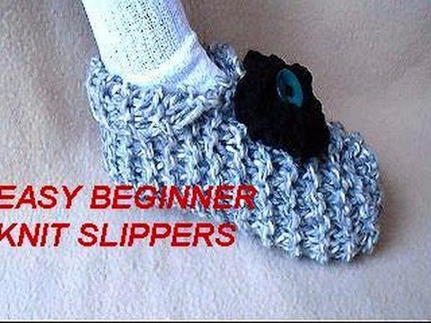 how to knit easy slippers