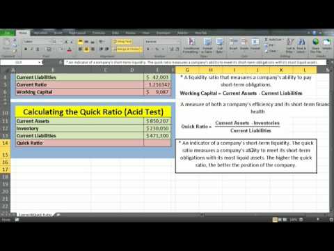 how to determine quick ratio