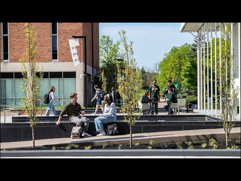 Video thumbnail: Wright State celebrates revitalized campus gathering space: the Moat at Wright Plaza