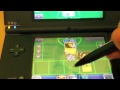 showing the gameplay of the pokemon card game on the ds. the game is in japanese but if you know the basics of the game you really do not need to have full knowledge of the language. a fun ds game to have if you like to practice battles and go over the rules (if you read the language that is a plus). tested it out on my ds xl (works fine on the 3ds too) the game consists of (and comes with in package): - how to play pokemon card game ds - includes a digital recreation of pokemon card game - play against the cpu - quiz mode - rule dictionary - freely transfer copies of the game to friends - bundle includes three 30 card decks, a play matt, and a damage counter - came out august 5, priced �2980 in japan