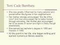 toni cade bambara biography summary toni cade bambara biography summary