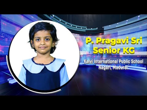 Kalvi Talks | Season 4 | P. Pragavi Sri | Senior KG | My Favourite Colour | Kalvi School - Madurai.