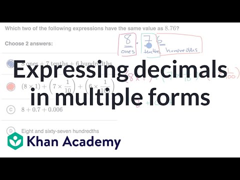 Expressing decimals in multiple forms (video) | Khan Academy