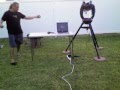 Setting up the telescope for viewing.