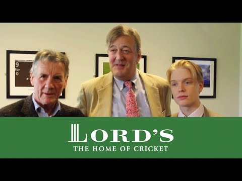 Stephen Fry, Michael Palin and Freddie Fox at Lord's