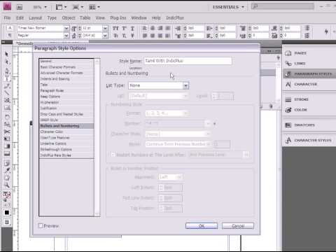 Gujarati indesign - Video Presentation to Demonstrate how IndicPlus Plugin can be used to Type Tamil with InDesign CS4.