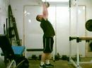 strength training (overhead press throws)