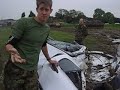Tank crushes car 23 - Nissan Primera the aftermath Tank crushes car 23 - Nissan Primera the aftermath