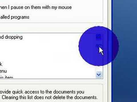 Start Menu customization in Windows XP