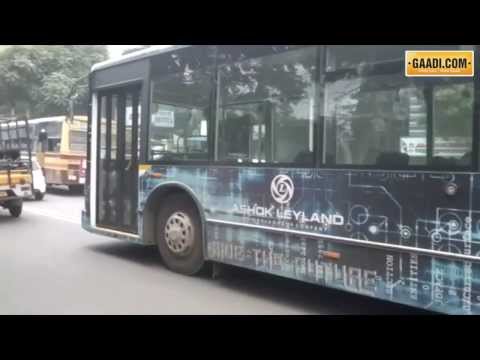 low floor - Video of the Ashok Leyland rear engined low floor city bus been tested in Chennai for real world trails.