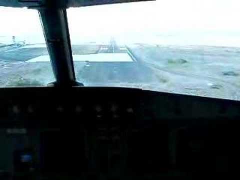 Inside cockpit Airbus 320 final approach