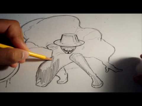 how to draw v from v for vendetta