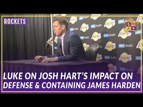 Video: Lakers Post Game: Luke Walton On Josh Hart's Impact and How They Game Planned Containing Harden