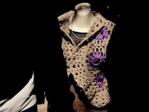 cuadritos a crochet - este chaleco esta formado por los cuadritos a crochet del tutorial anterior espero no les sea tan dificil de realizar y ya saben cualquier duda comentela.