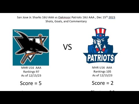 Jr Sharks Vs Oakmoor Academy Patriots Shots and Goals Commentary