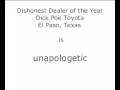 Dishonest Dealer of the Year