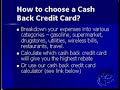 Cash Back Credit Cards Tutorial